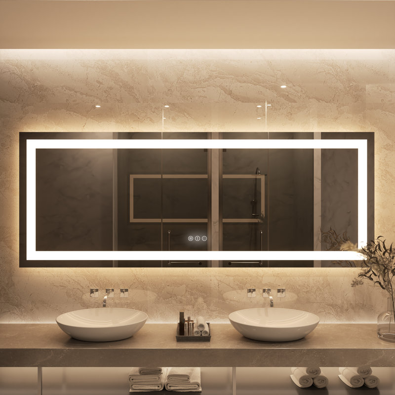 Miroir de salle de bain rectangulaire, 36 po x 95 po