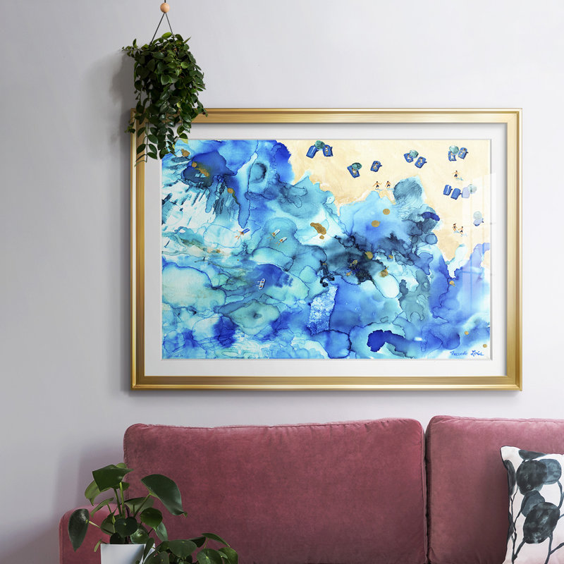 Impression encadrée avec verre Fenlo mat et verre biseauté, H 15 po x l 21 po x P 1,5 po, Or