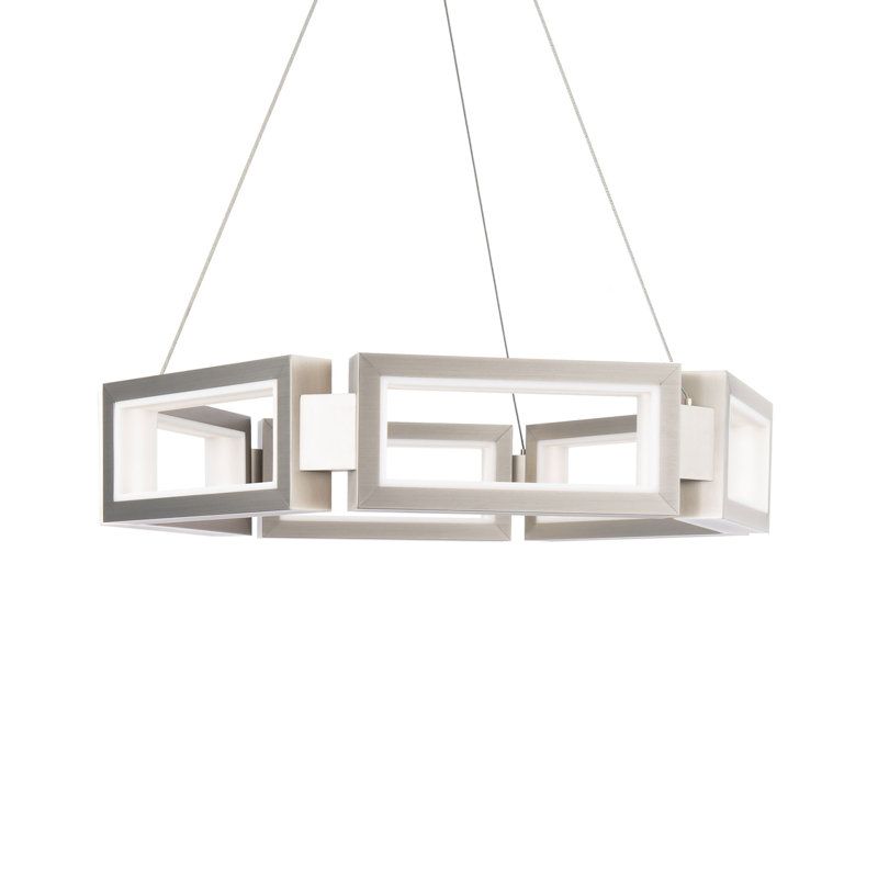 Mies 6 - Light LED Chandelier, 5.13" H x 23.88" W x 26.25" D
