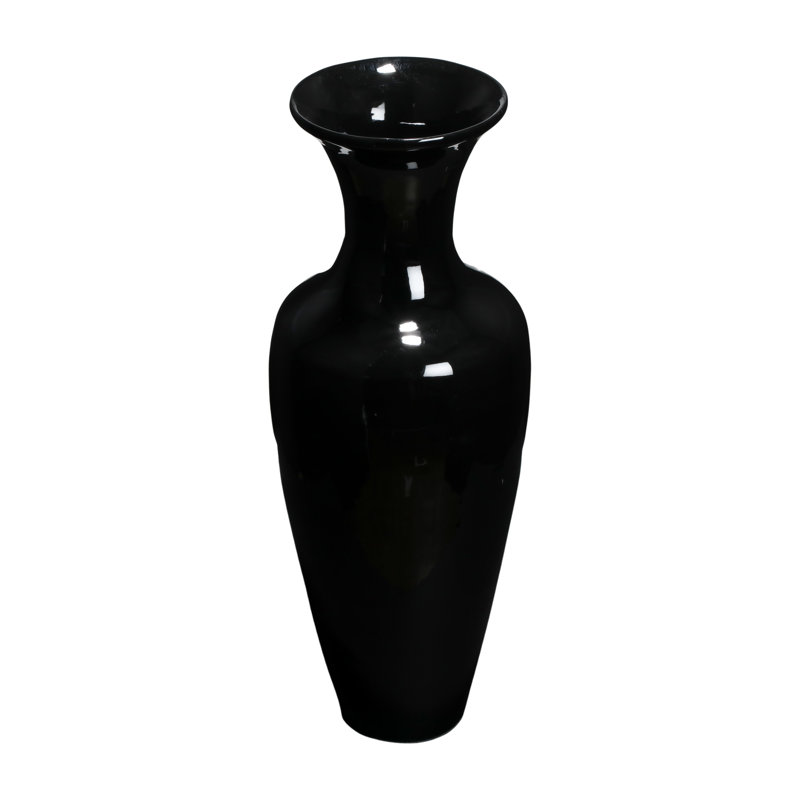 Vase de plancher 27 po en bambou naturel fait à la main - blanc, Blanc, H 27 po x l 10 po x P 10 po