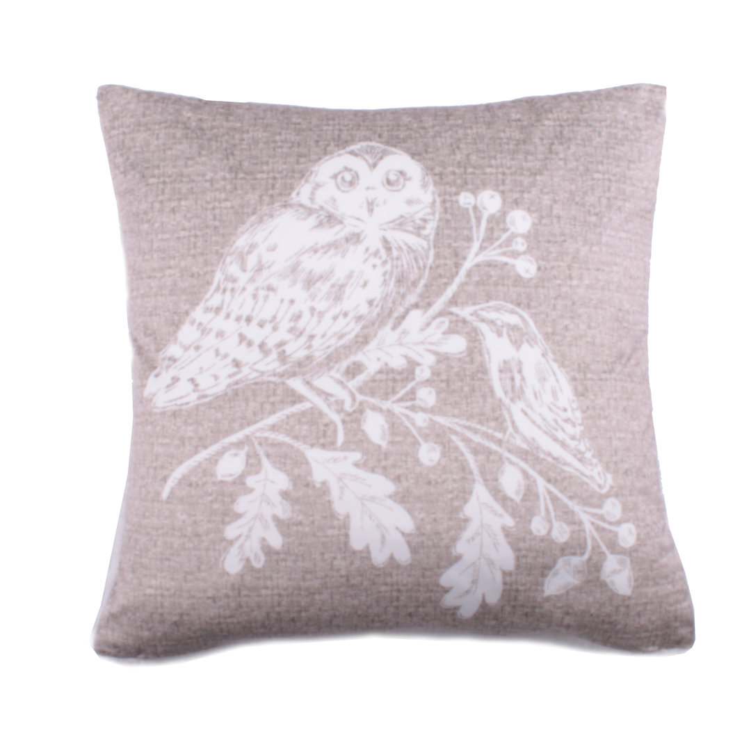 Woodland Owls Animal Print Square Scatter Cushion Cushion With Filling