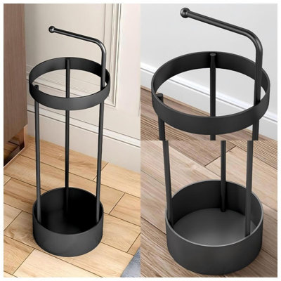 Modern Iron Round Umbrella Stand with Water Storage Tray