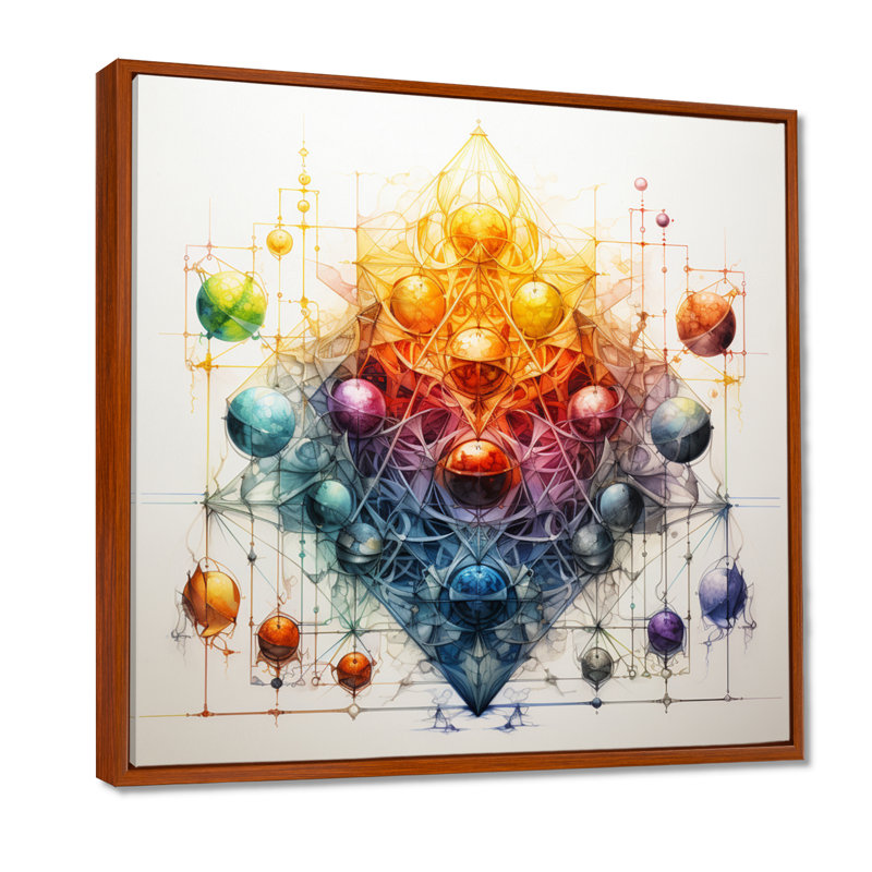 Chakra alchimie - méditation, impression d'art mural, H 30 po x l 30 po, Cadre flottant brun