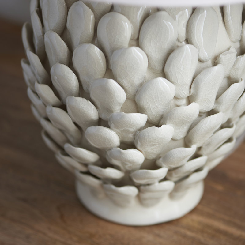Layered Leaf Table light Base finished in Ivory reactive glaze