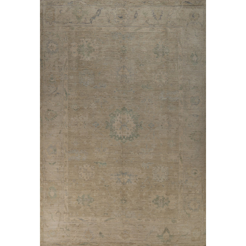 Vegetable Dye Wool Oushak Turkish Area Rug 9x13