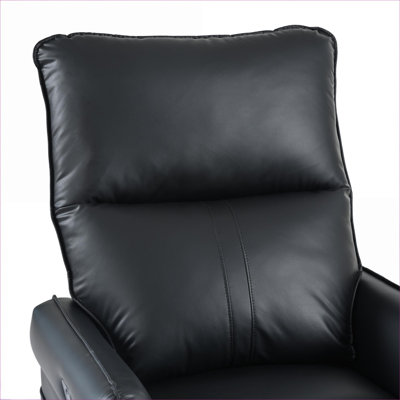 For Small Living Rooms Bedrooms and RVs:  270° Swivel Rocking Electric Recliner Chair, Classic Black PU