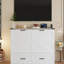 Lit armoire blanc avec gadget de chargement et grand bac de rangement, plateforme pliable pour moteur de chambre d'amis de petite chambre