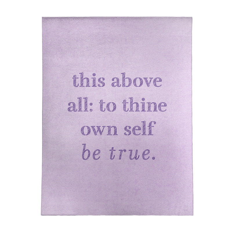 Tapis en poly-chenille à citation inspiration de shakespeare, Rectangle 9 pi x 12 pi