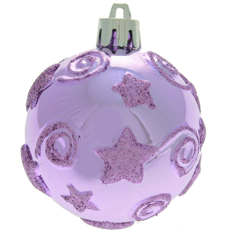 25cm Bauble, Purple/Pink/Silver
