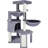 Three Layer Cat Tree With Cat Condo And Two Hammocks,Grey