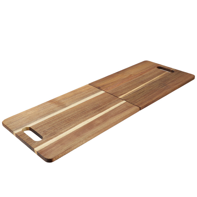  Planche de service pliante en bois d'acacia 33 x 12 po