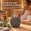 Diffuseur d'huiles essentielles pour sauna en granit naturel massif avec insert amovible en acier inoxydable, porte-huiles essentielles et accessoires pour saunas traditionnels et infrarouges.
