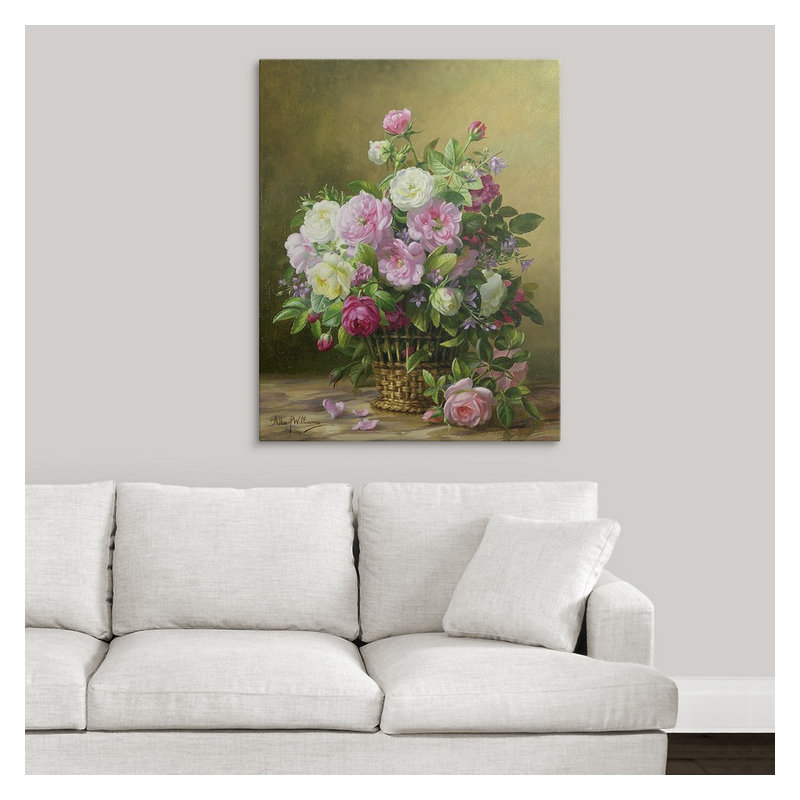 Alexica " Roses " by Albert Williams, 10" H x 8" W x 1.5" D, Canvas