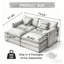 Canapé modulaire à assise profonde avec 2 repose-pieds et coussins moelleux, canapé modulaire pour causeuse pour salon, appartement, bricolage, gris