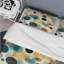 Ensemble de housse de couette à motif géométrique jaune et vert I-1244364911