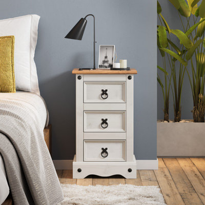 Anelia 35cm W Solid + Manufactured Wood Bedside Table
