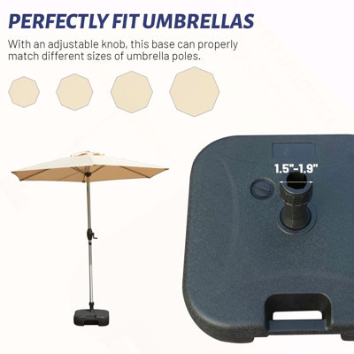 Patio Umbrella Base, Umbrella Stand Base Water & Sand Filled Weighted Base Market Sun Umbrell Base Stands for Patio Table Umbrella, Square