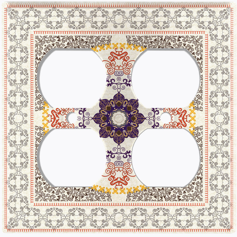 Patterned 2 - Gang Toggle Light Switch Standard Wall Plate, Tan