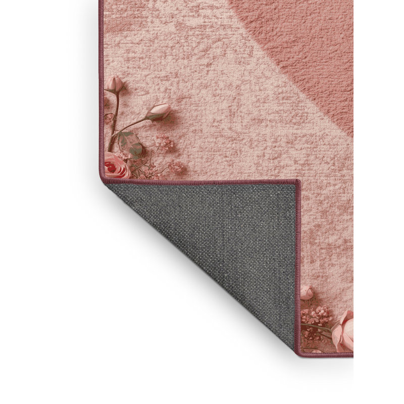 Soft Plush Favela Valentines Modern & Contemporary Abstract Area Rug in Brown – Rose Binding, 2x3
