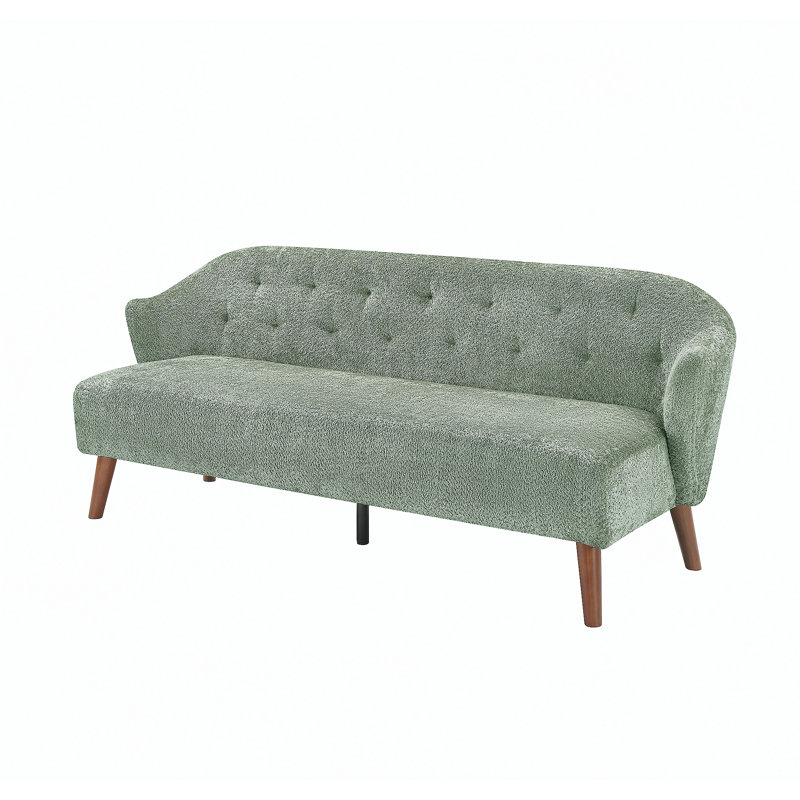 Canapé 3 places moderne avec capitonnage 73,6 po, Tissu brun