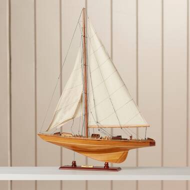 Natural Wooden Boat Decor On A Base By Kalalou – Modish Store