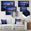 «Blue NYC At Night Window View III - New York City, art mural en métal MT135574-1410129179