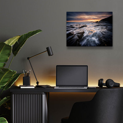«Sunset At Two Lights» par Rick Berk, art mural en verre acrylique