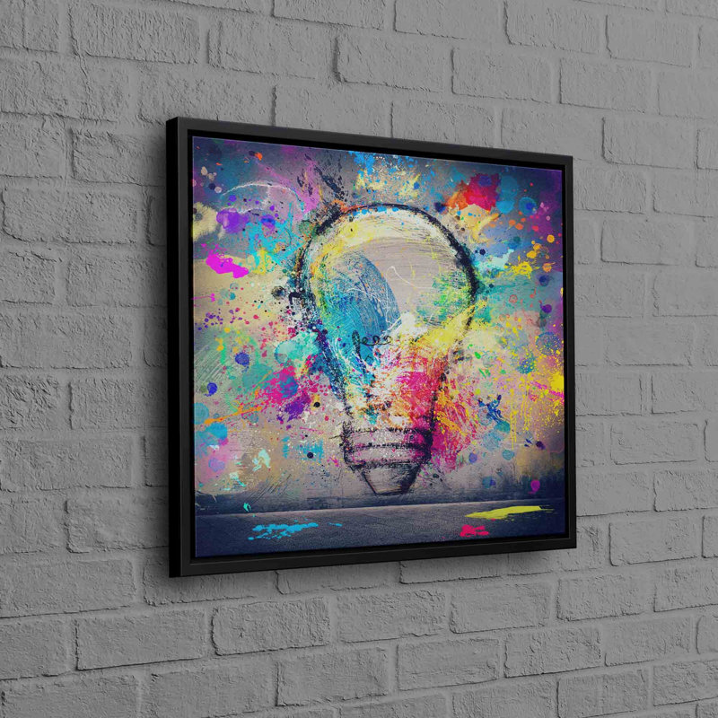 Print on Canvas, 80 cm H x 80 cm W, Framed Print without Mat, Black