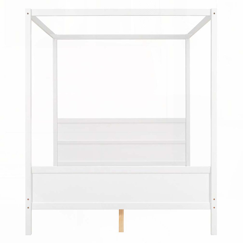 Lit plateforme à baldaquin en bois, Blanc