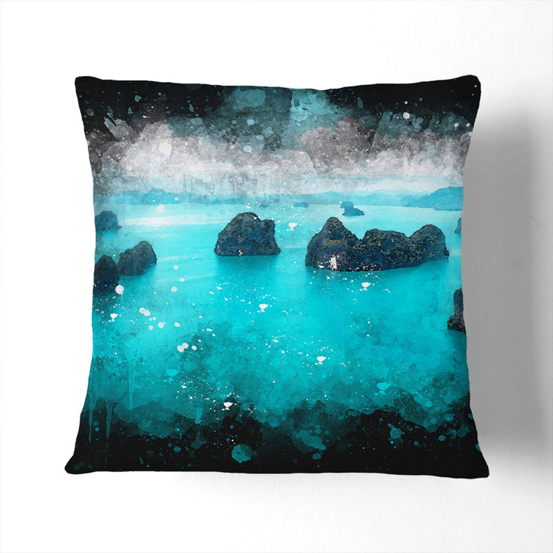 Square Throw Cushion, 55cm H x 55cm W x 20cm D, Black