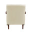 Fauteuil inclinable en cuir beige, bois délavé et massif avec fauteuil en noyer, base en contreplaqué