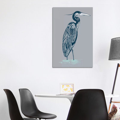 Blue Heron by Rachel Caldwell - Wrapped Canvas Print