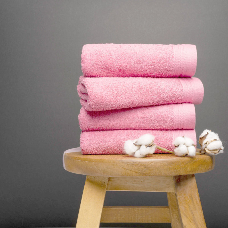 Raquel Midweight Hand Towel, Pink Rose
