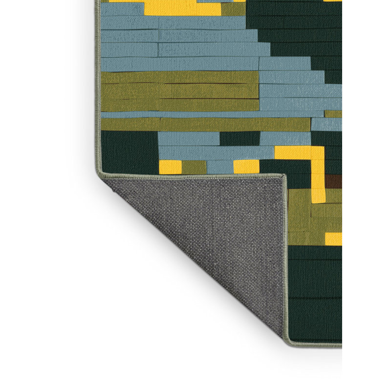 Shaded Squares Rug, Round 7'