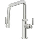 Pull-Down Kitchen Faucet With Squeeze Sprayer - Quad Spout