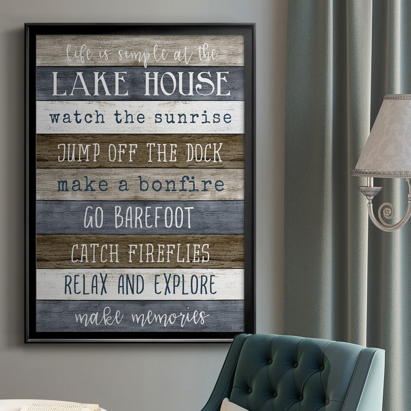Simple Lake Rules - impression d'un seul cadre photo, Noir, H 30,5 po x l 22,5 po x P 1 po