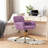 Violet Office Chair, Artificial Rabbit Hair Home Office Chair, With Golden Metal Base, Adjustable Desk Chair Swivel Office Chair, Vanity Chair-365635871
