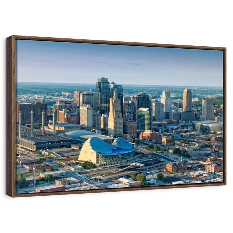 Centre-ville de Kansas City, Cadre flottant noyer, 46 po x 31 po