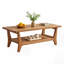 Table basse Mid-Century rectangulaire en bois massif de 47 pouces avec tablette de rangement ouverte et table basse moderne à 2 niveaux-584173714