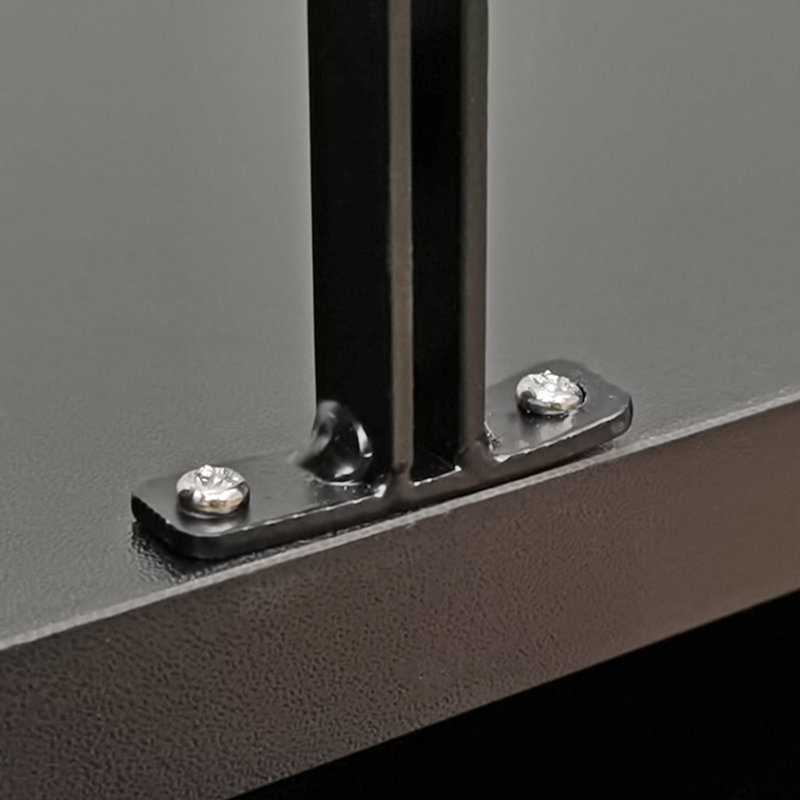 Black Tempered Glass and Wood Display Case, 38" H x 48" W
