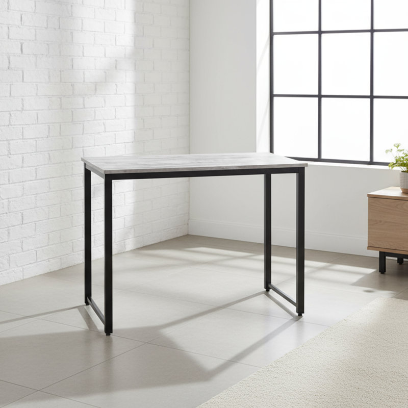 Antique-style Black And White Color-blocked Writing Desk, Classic Finish Exudes Retro Style.