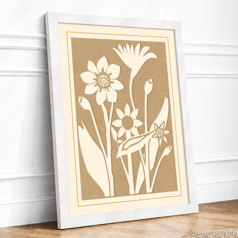 Stylised Lines Botanical - Print, A4 - 29.7 x 21.0 cm, White