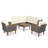 Ensemble de conversation 9 pièces avec canapé en rotin et coussin lavable