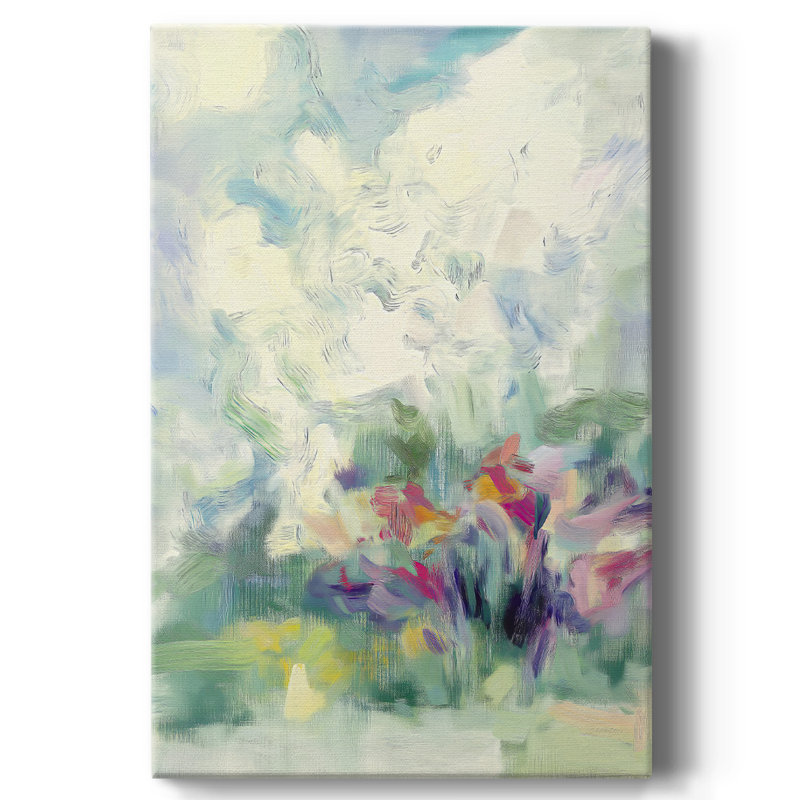 Floral sur toile tendue avec châssis CCxxxx - prêt à être accroché, H 48 po x l 32 po