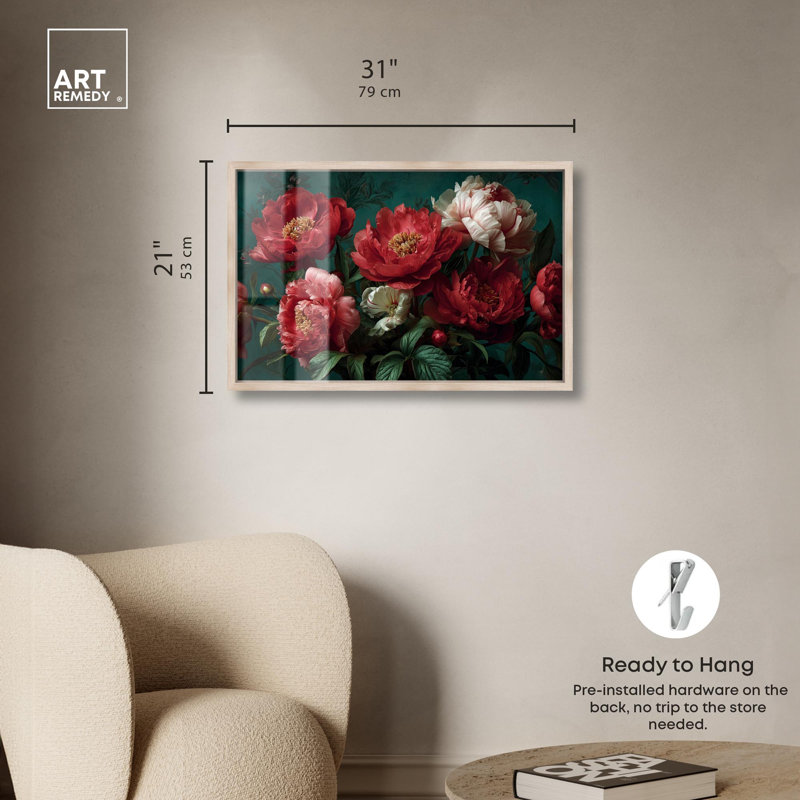 Pivoine opulence rose, Crème, crème, H 21 po x l 31 po