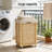 Rolling Laundry Hamper With Removable Bag And Locking Wheels, Bamboo Clothes Basket With Handles For Easy Transport In Bedroom, Bathroom, Or Laundry Room
