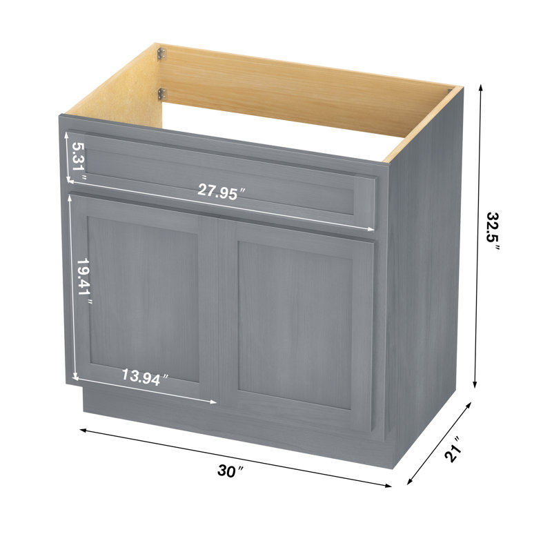 Base de meuble-lavabo simple Hibbitts 30 po seulement, Argent