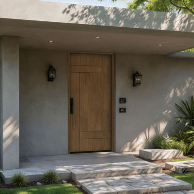 Porte à panneau 80 "Arqon Slab Only Acajou - Contemporain, moderne, brut