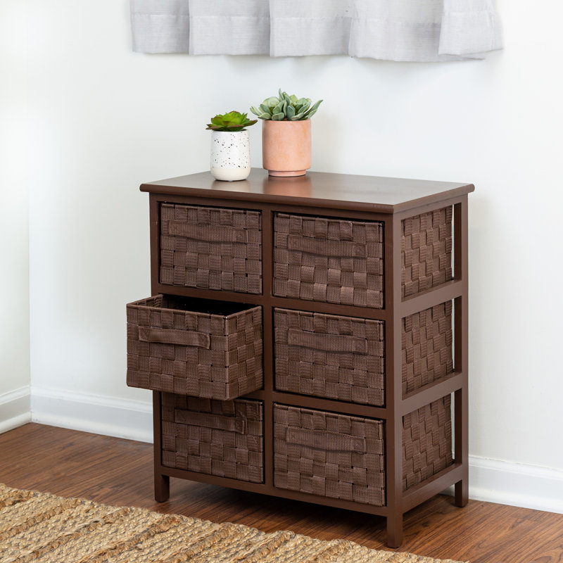 Commode de rangement 6 tiroirs Sickles, Brun