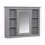 Armoire à pharmacie 35 po x 27,5 po, armoire de rangement murale pour salle de bain, armoire murale moderne avec miroir, armoire à miroir avec 6 tablettes ouvertes (meuble-lavabo non inclus)-1344537503